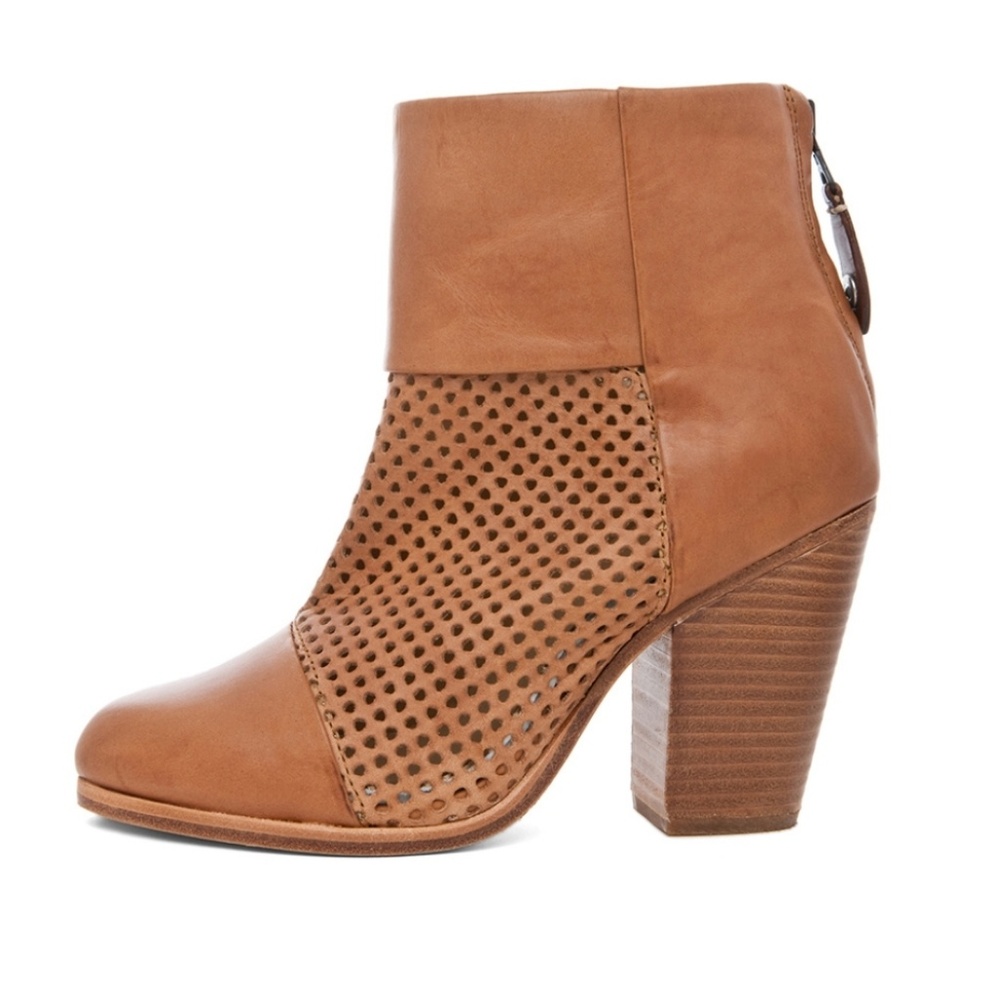 Rag & Bone Newbury Perforated Tan Leather Boots